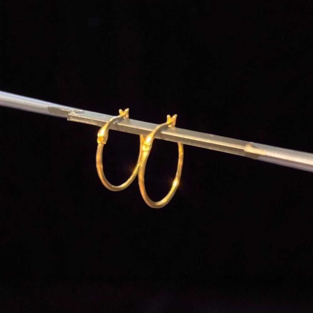 Vintage 925 Italy Vermeil Hoop Earrings 1" Classic Hinged Hoops Minimalist